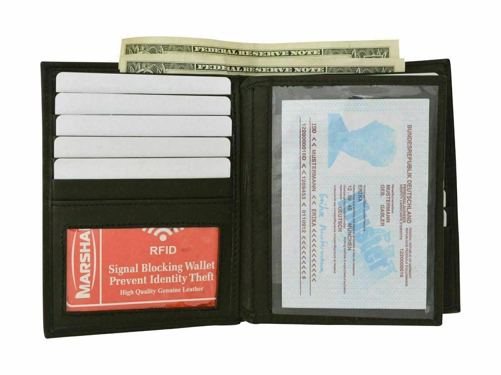 RFID Blocking Bifold Hipster Multi Credit Card ID Holder Wallet Premium Leather