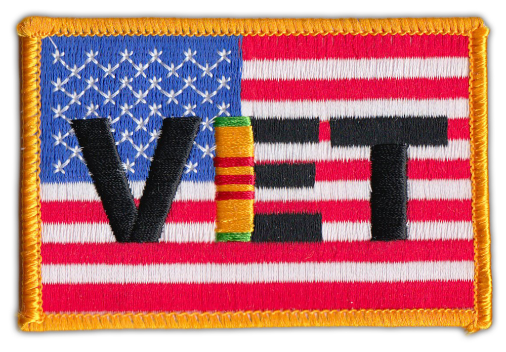 Motorcycle Jacket Embroidered Patch - United States Flag USA (Vietnam Vet Flag)