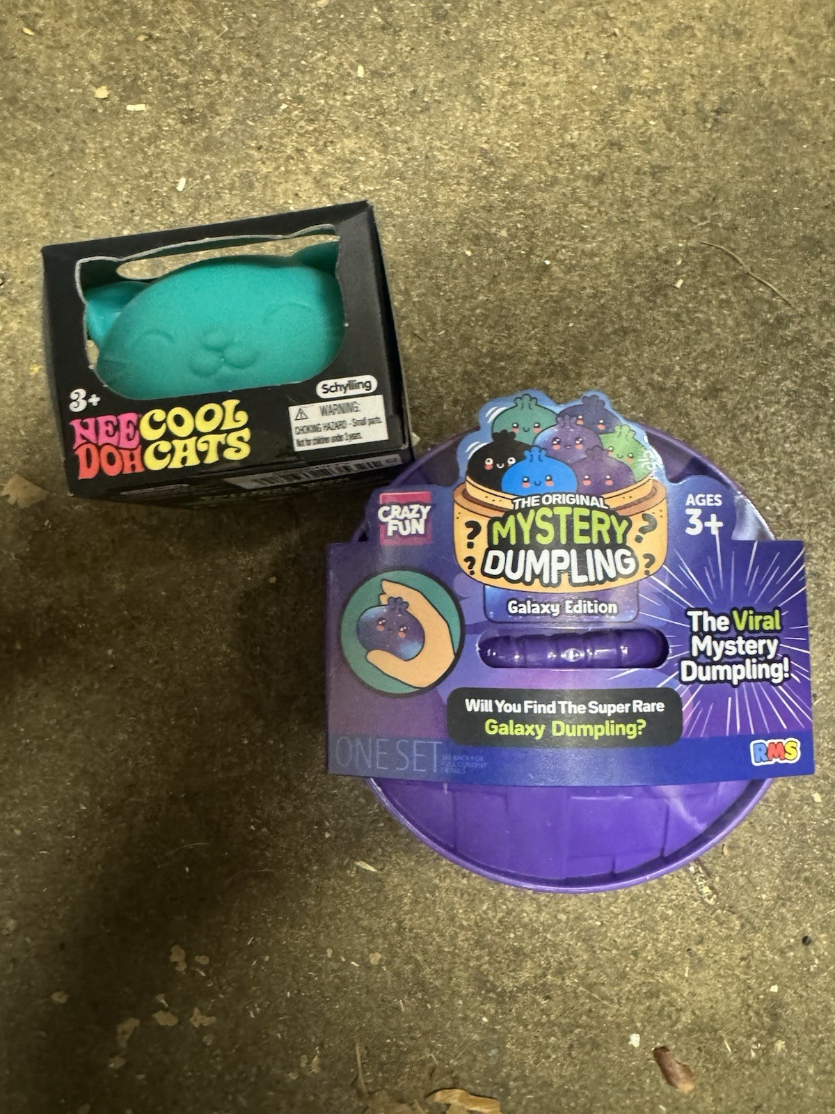 Nee Doh Cool Cats Teal & Viral Squishy Dumpling Mystery Galaxy Edition