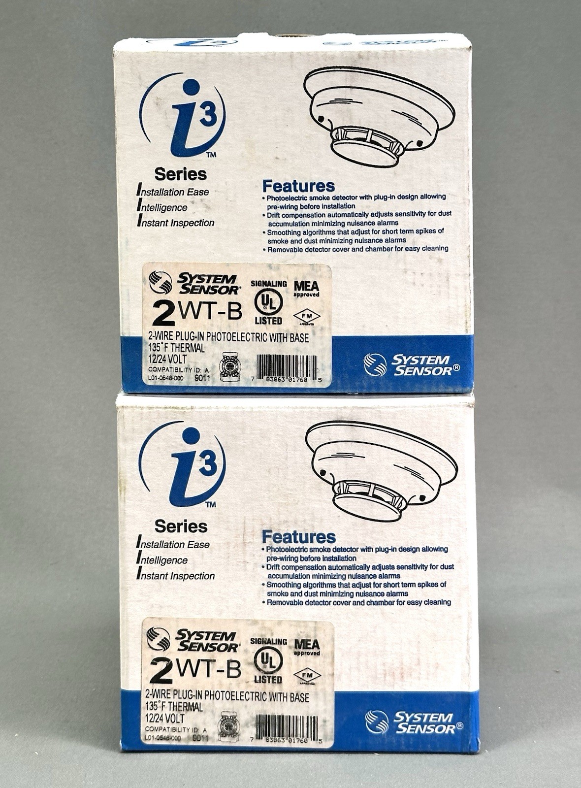 Lot Of 2 System Sensor 2WT-B Photoelectric Smoke Detector, 1- 5602 Heat Detector
