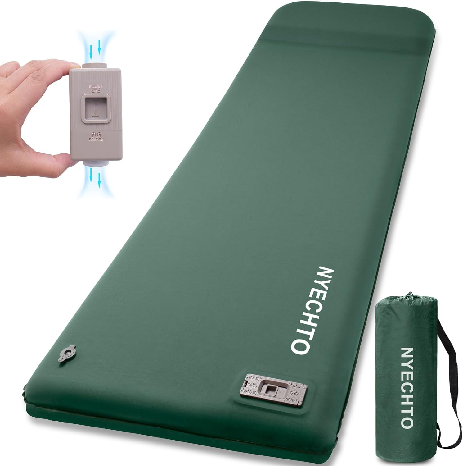 Self Inflating Sleeping Pad with Electric Pump, 3.14" Ultra-Thick Memory Foam Sl