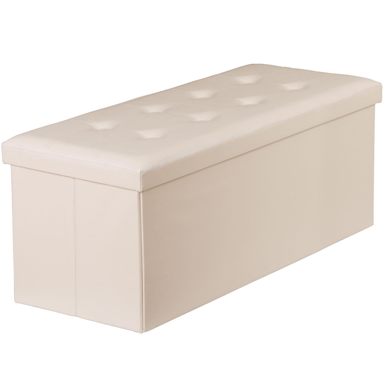 43" Folding Storage Ottoman Bench Fireproof Storage Chest Foot Rest Stool 660lbs
