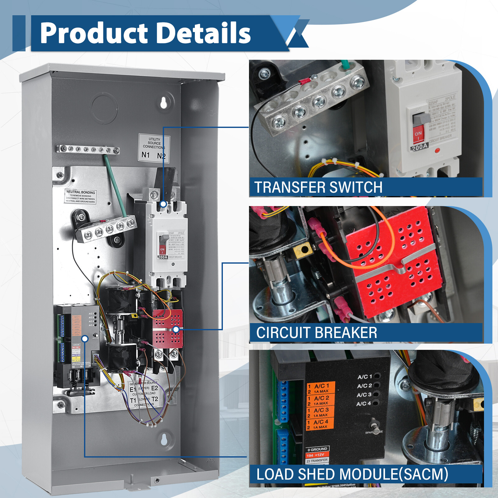 200 Amp Automatic Backup Transfer Switch Outdoor New for Generac RXSW200A3