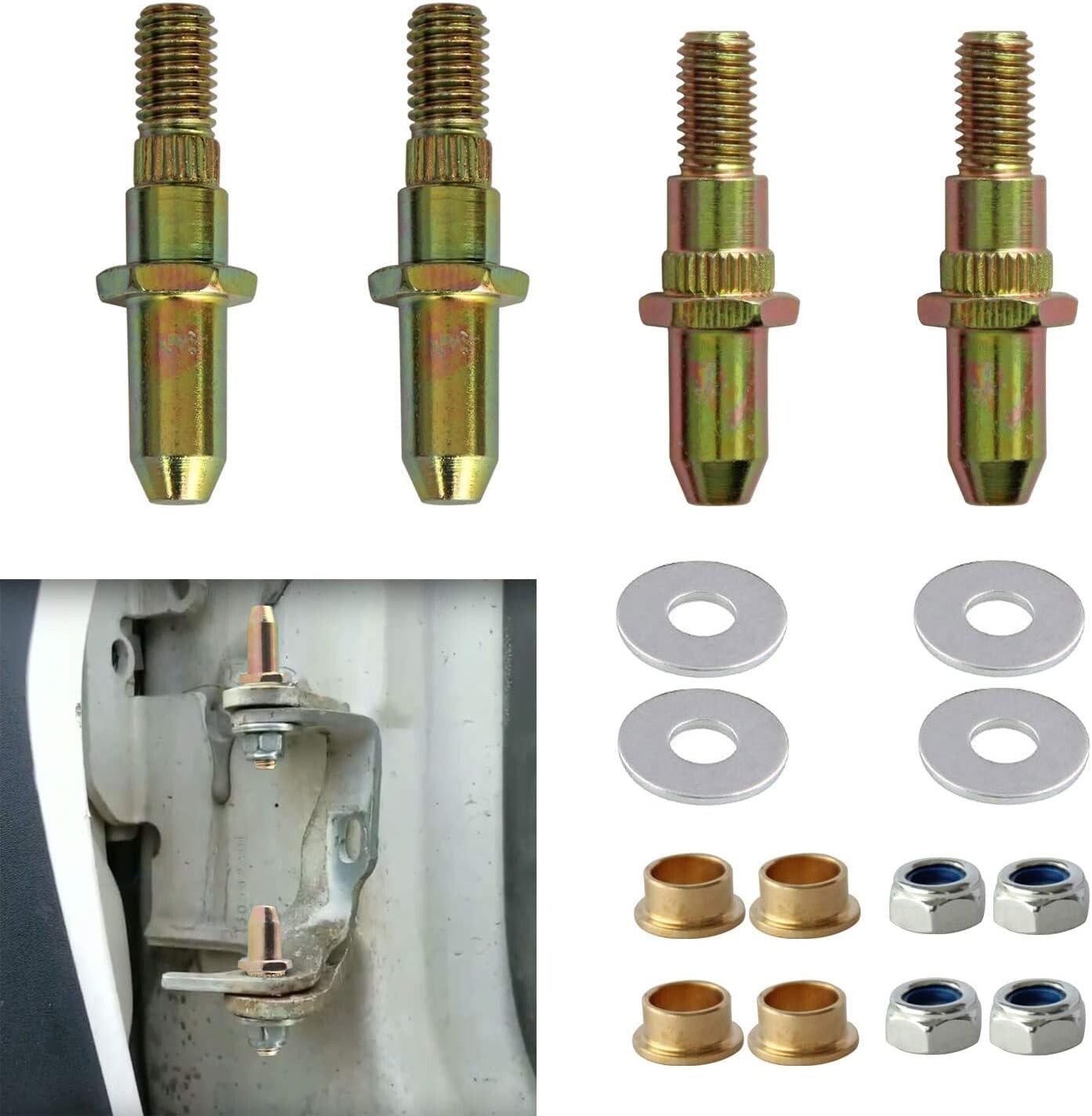 Door Hinge Pin and Bushing Repair Kits Compatible with Chevy GMC 1999-2007