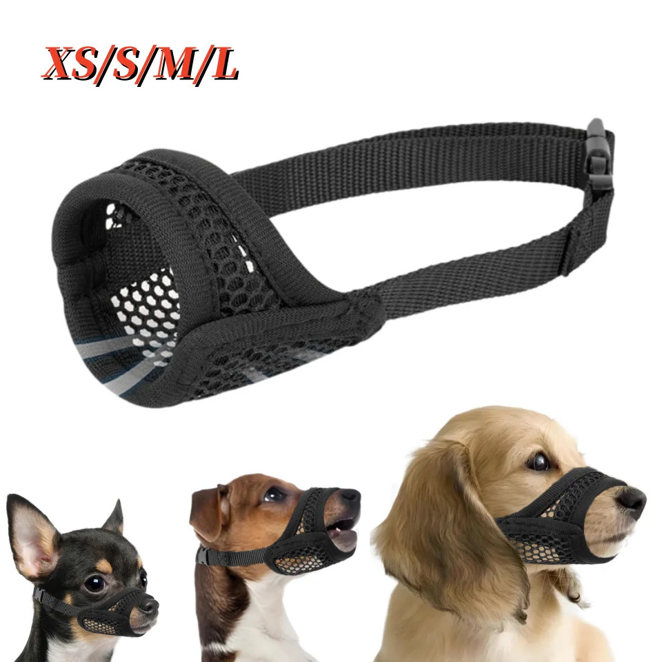 Mesh Muzzle for Short Snout and Small Medium Dogs Anti-biting, Focus on Brachyce