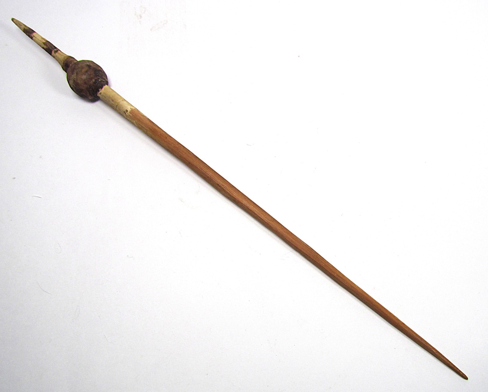 ANTIQUE PERUVIAN WOOD SPINDLE 16" LONG