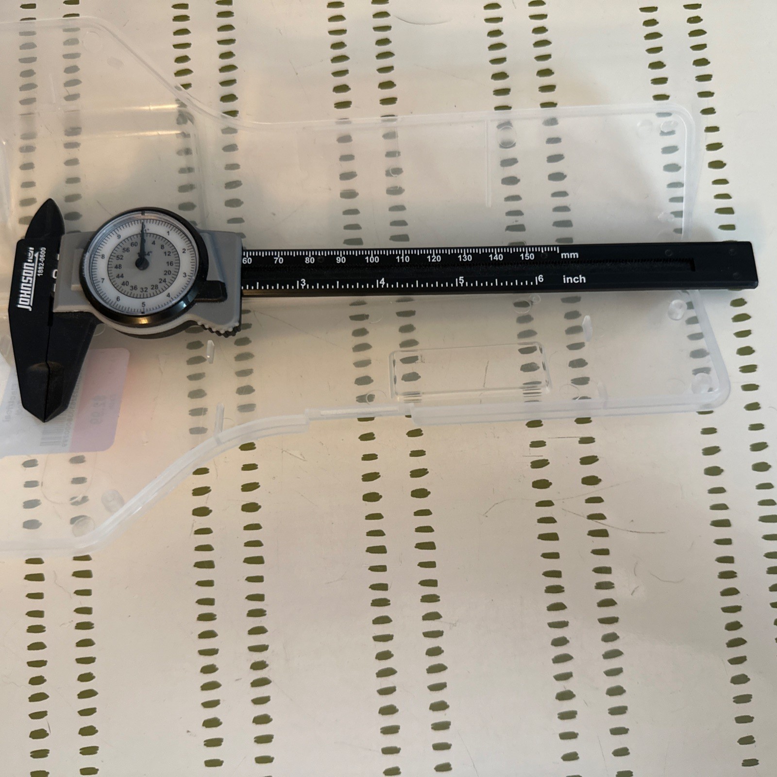 Johnson 6" Dial Caliper White Dial +/-0.0010 in Accuracy 0-6 in Range