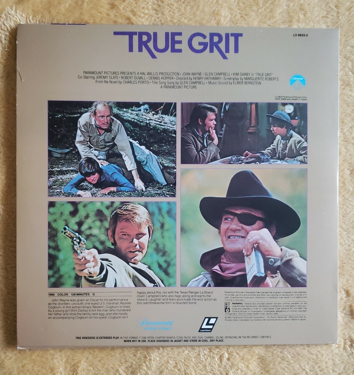 True Grit Laserdisc LD Extended Play John Wayne Western Classic