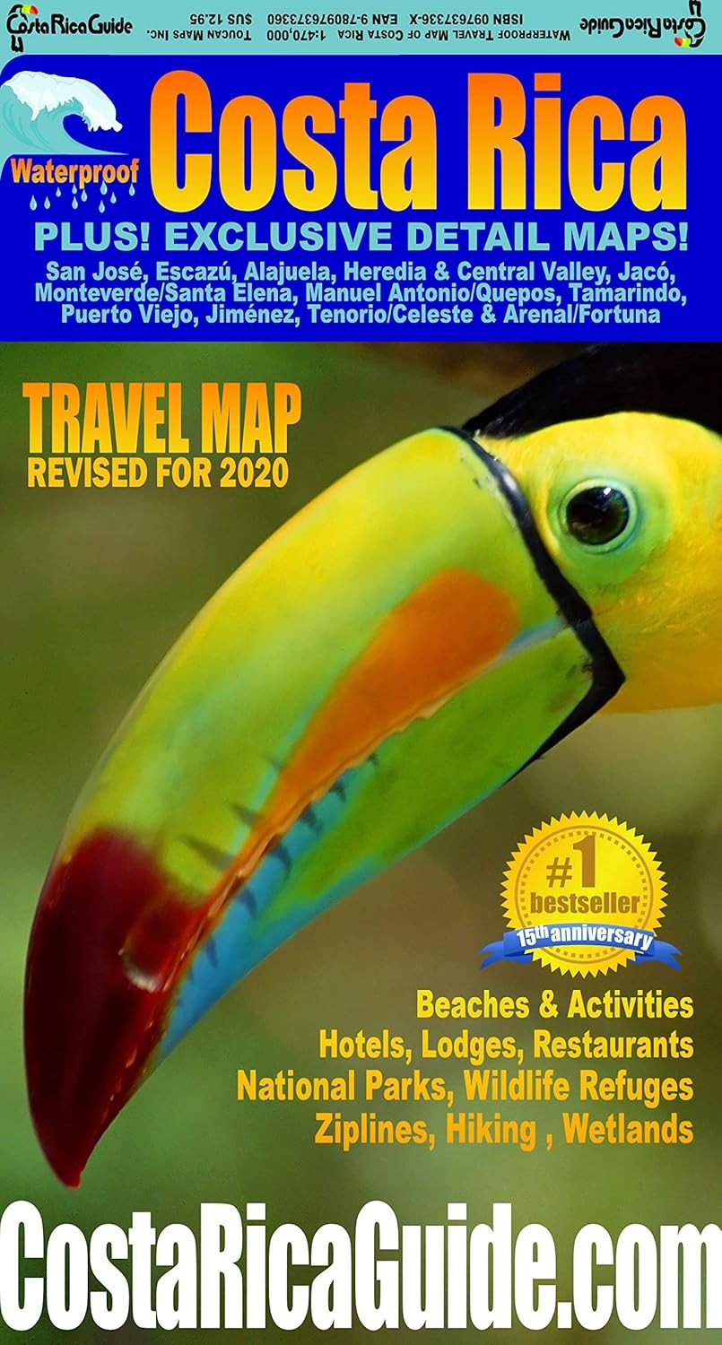 Waterproof Travel Map Of Costa Rica – January 1, 2024