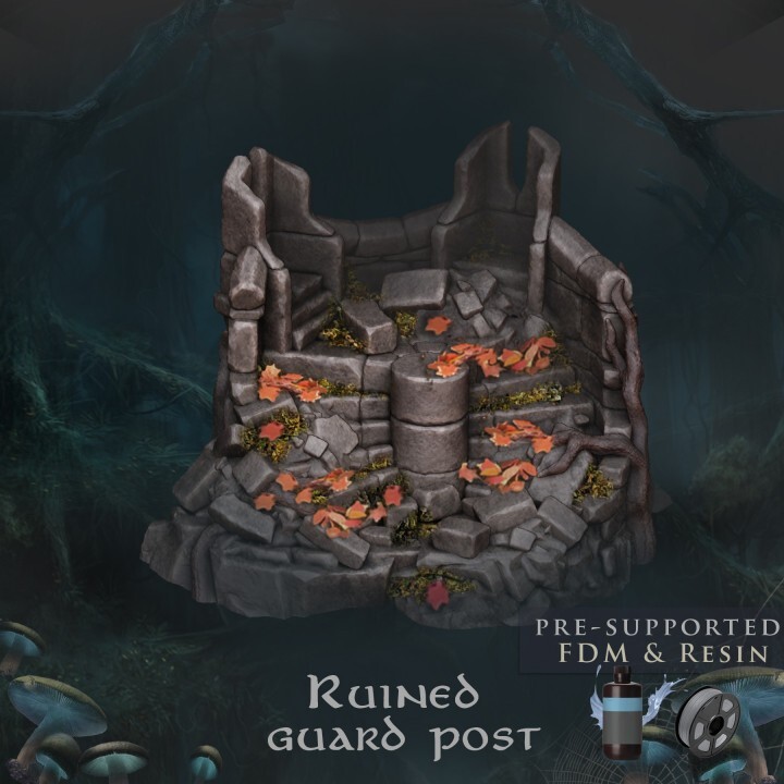 elven realms Ruined guard post  fantasy terrain piece/elven ruin / elf ruin