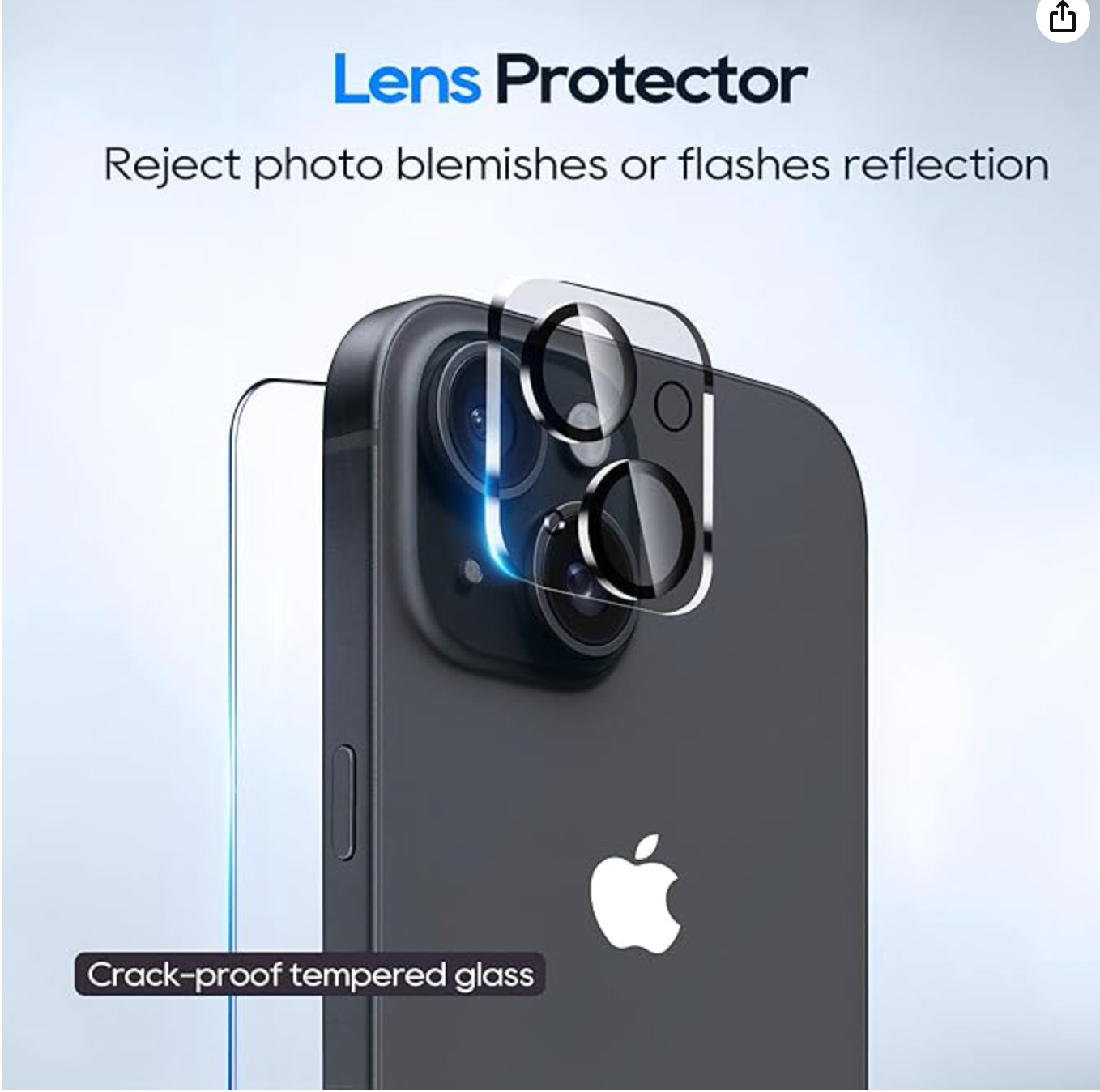 5 in 1 for iPhone 15 Case, with 2 Tempered Glass Screen Protector + 2 Camera Len