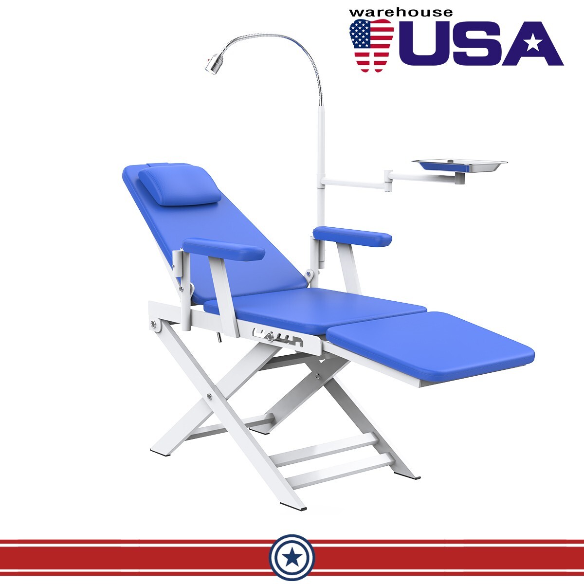 Dental Portable Chair Simple Type-Folding Chair Luxury Type With LED Cold Light