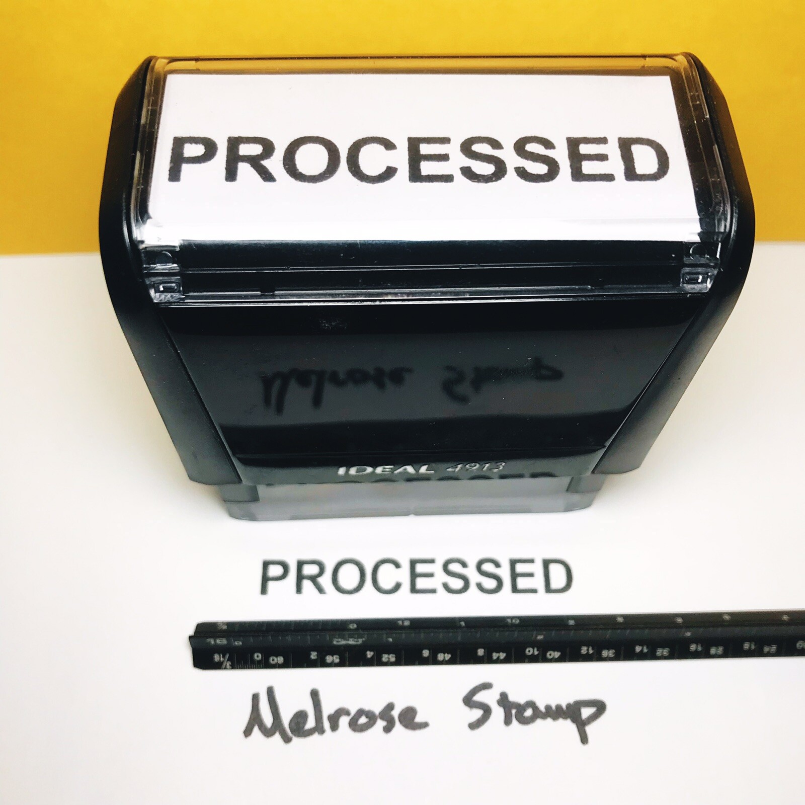 Processed Rubber Stamp Black Ink Self Inking Ideal 4913