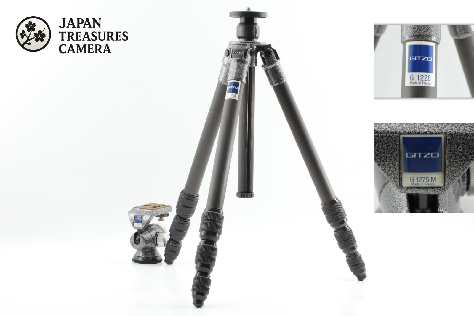 *N MINT* Gitzo G1228 Carbon Fiber Tripod G1275M Off Center Ball Head From JAPAN