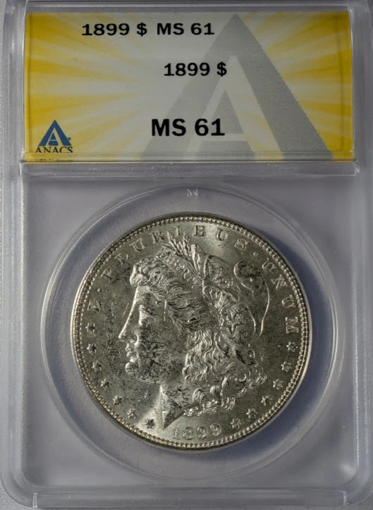 1899 Morgan Silver Dollar ANACS MS-61