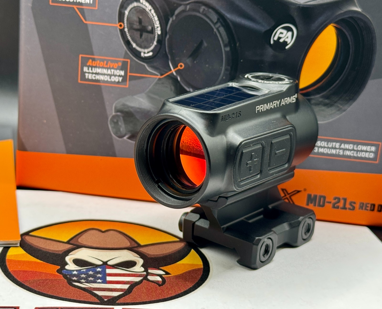 Primary Arms GLx MD-21s Push Button 21mm Microdot w/ AutoLive - 2 MOA Red Dot