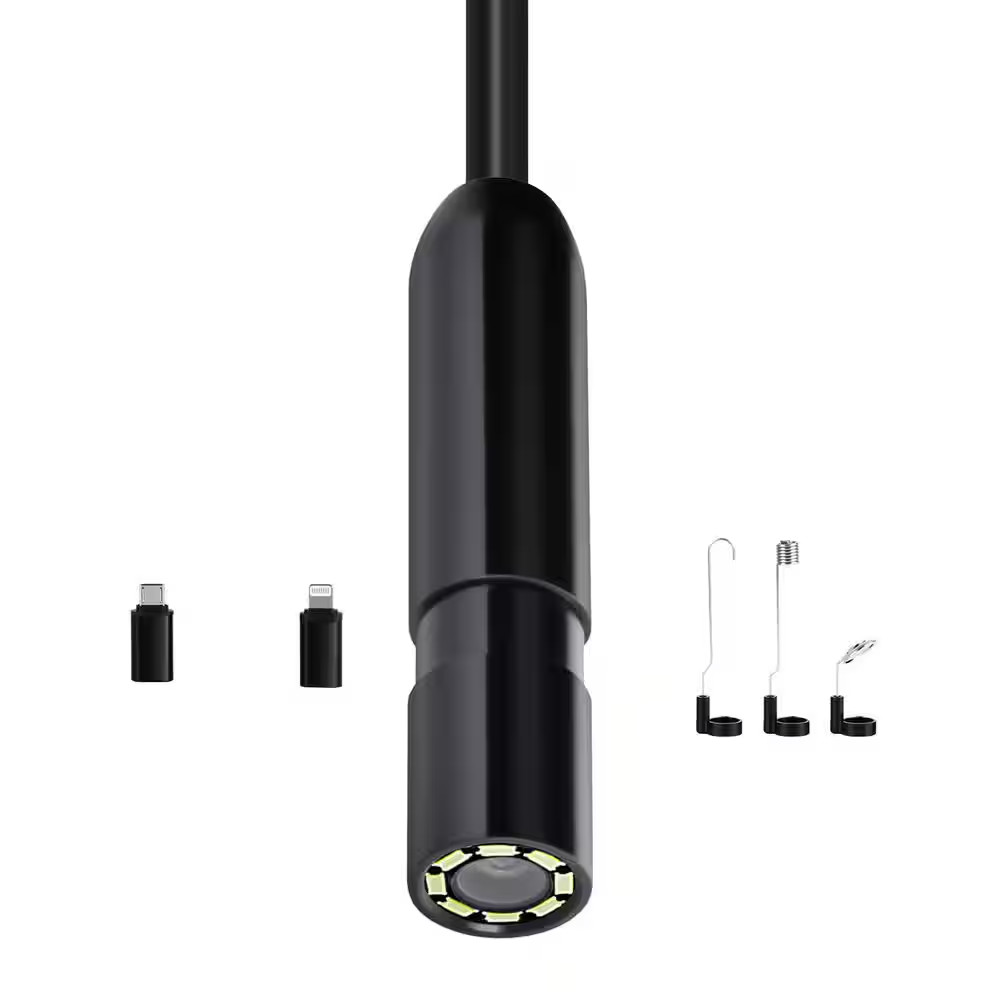 1920P HD Endoscope with Light, Android/Ios Compatible. 8 LED Lights, 10 Ft. Semi
