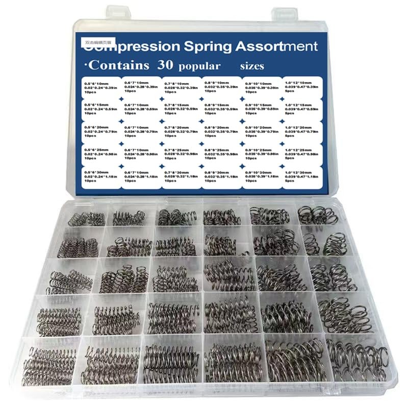 Compression springs assortment kit 30 sizes stainless steel mini diy repair