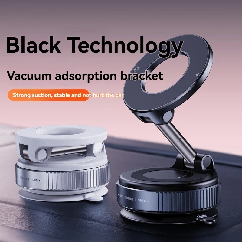 Vacuum Magnetic Phone Holder for Car – Zinc Alloy Suction Car Mount, Adjustable