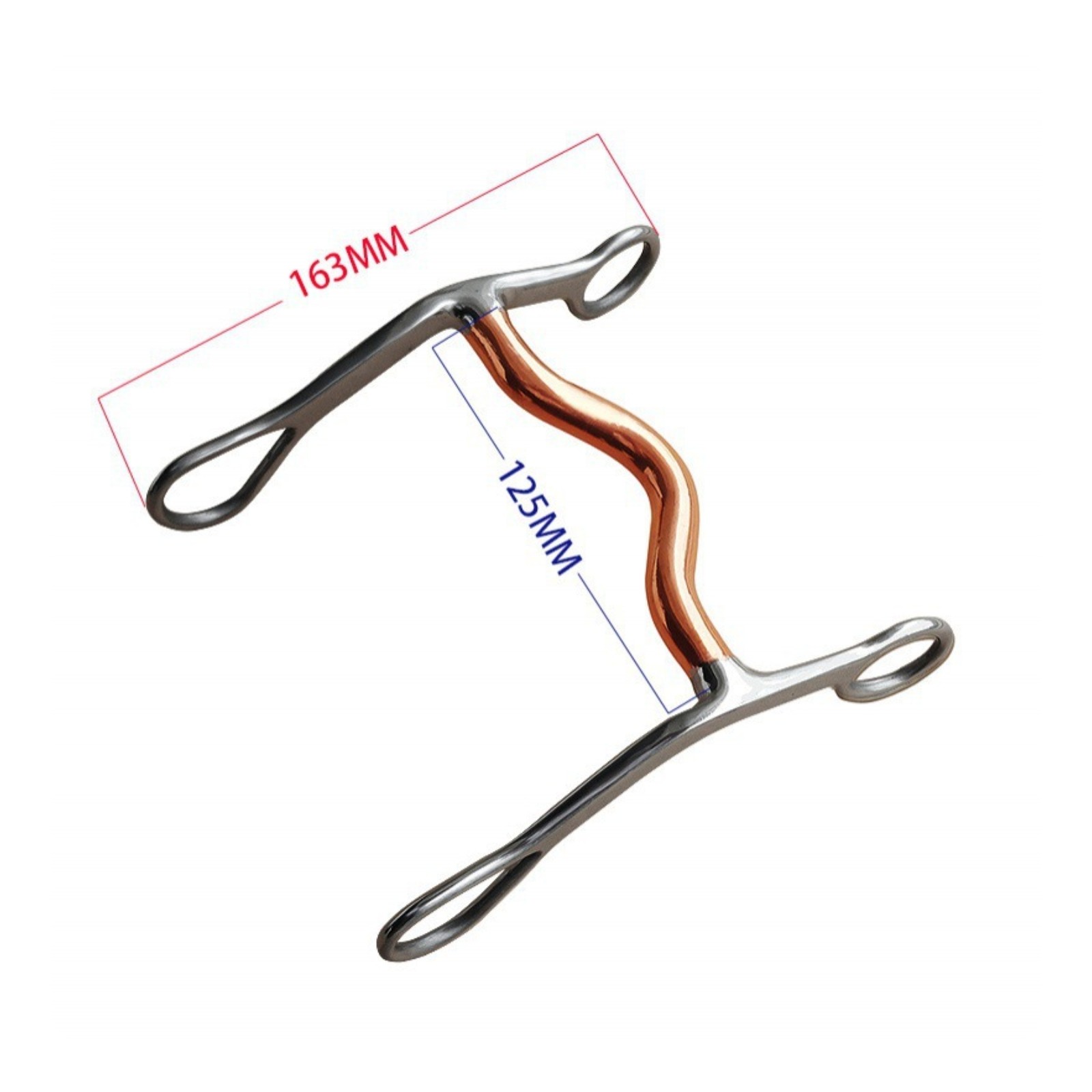 Curb with Copper Mouthpiece Non-Flaking Low Port Curb Balanced Leverage
