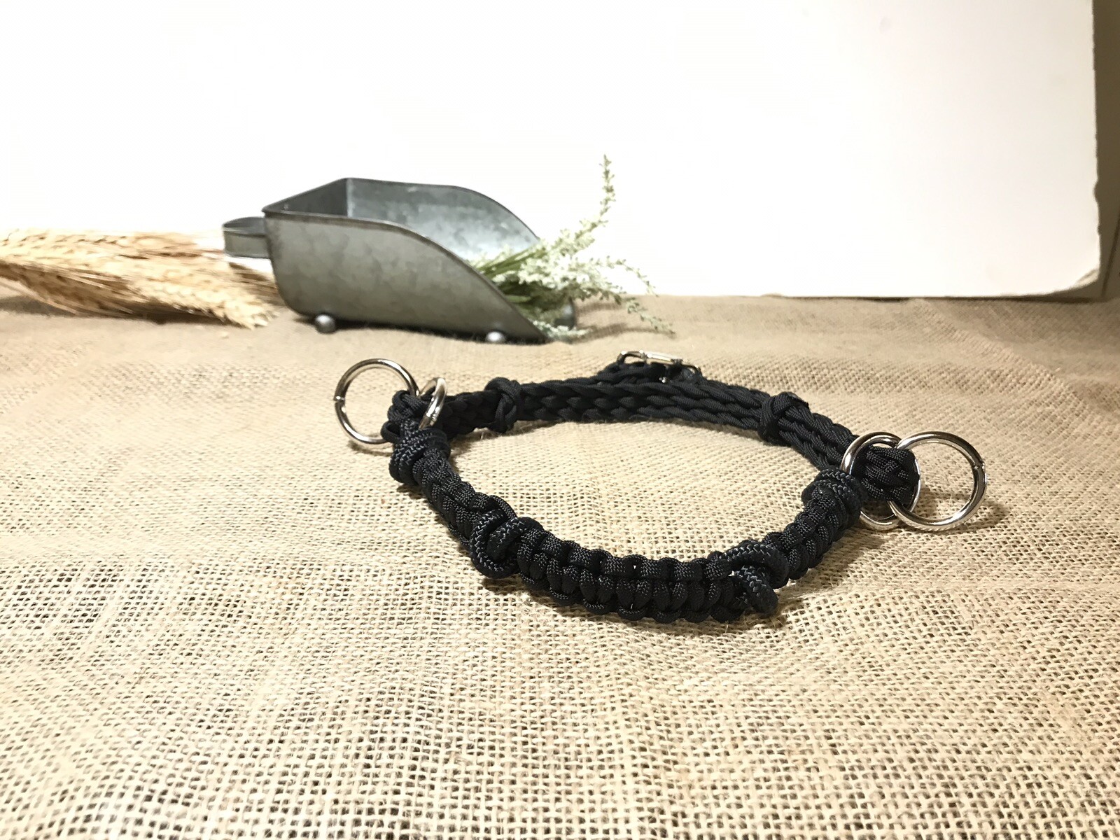 side pull hackamore attachment with a whoa black with nose knots...mini to draft