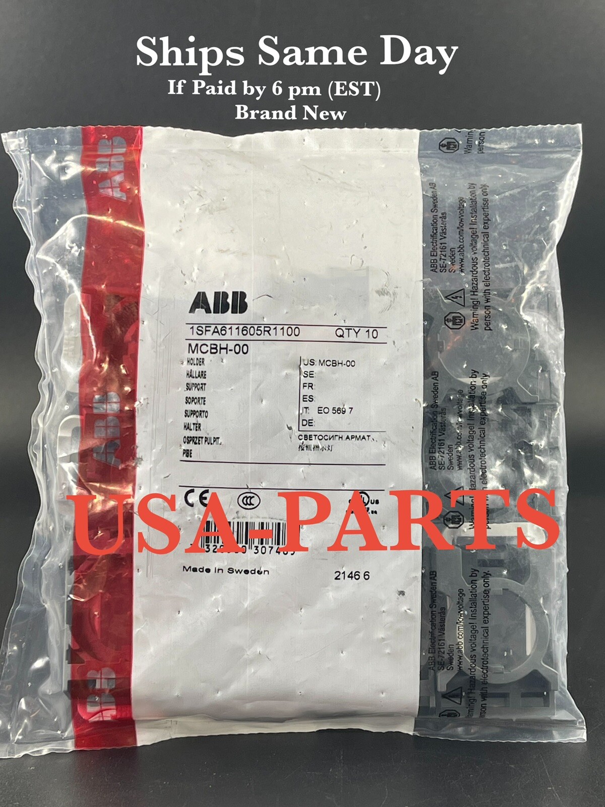 NIB (Bag Of 10) ABB  MCBH-00 1NO contact block *Free Same Day Shipping