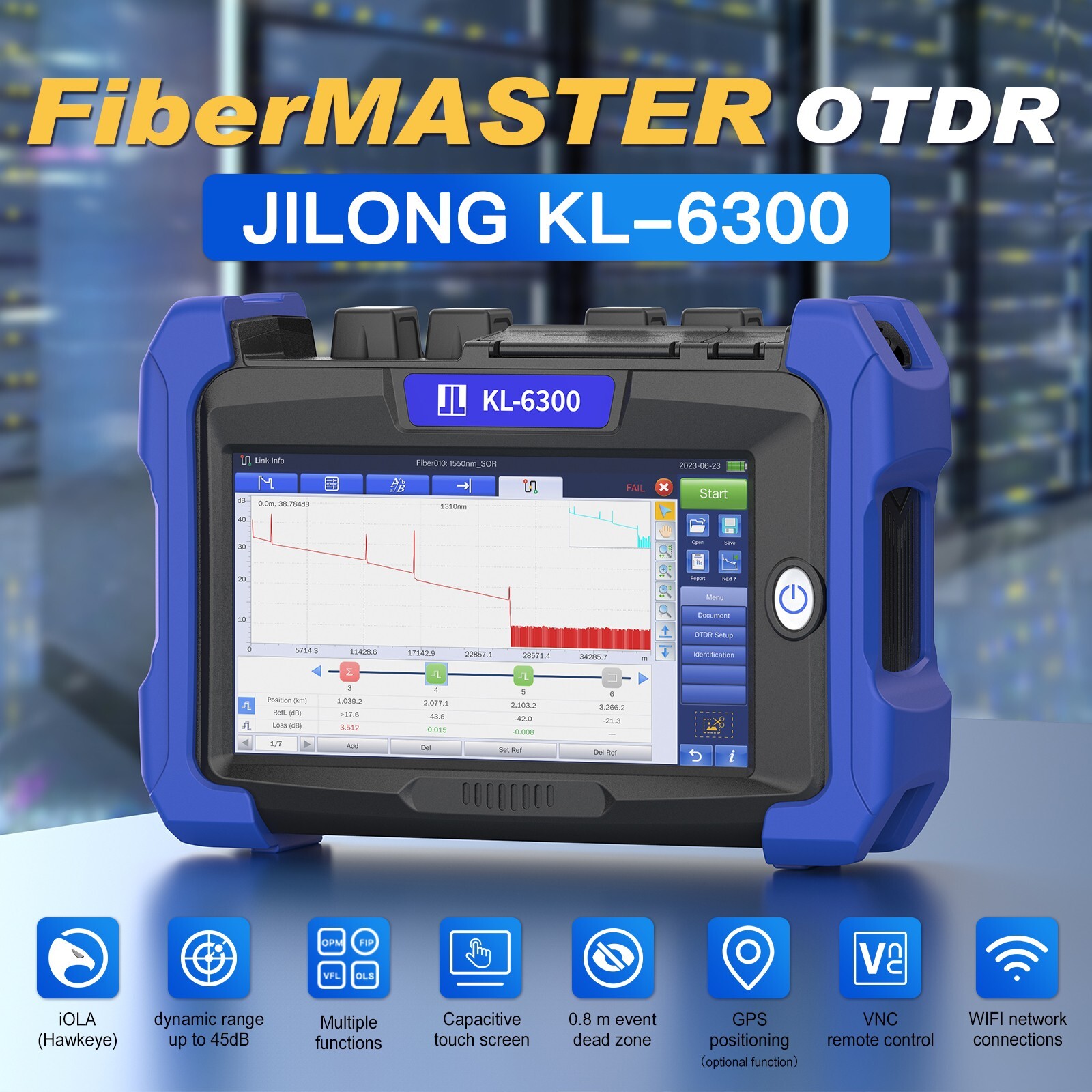 JILONG KL-6300 Fiber Master OTDR W/Multi-Functions Support Bidirectional Testing