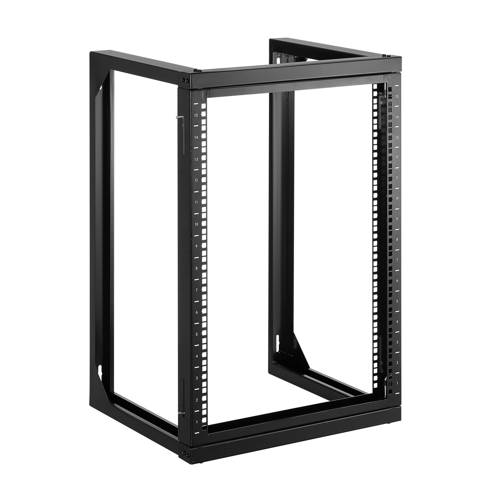 Uimoso 15U Wall-Mounted Open Frame Network Rack, 150 lbs Capacity, 180° Rotation