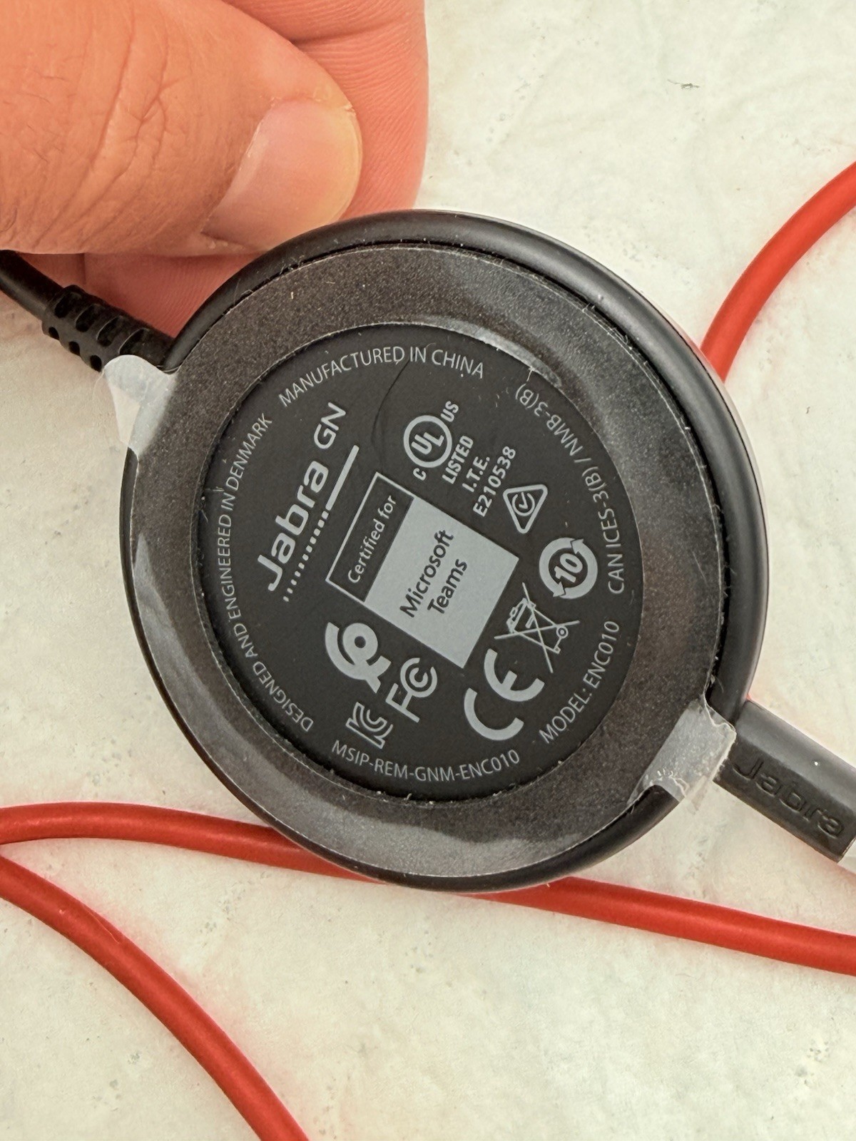 Jabra Evolve 40 UC Mono Headset HSC017 w/ ENC010 USB-A Controller.