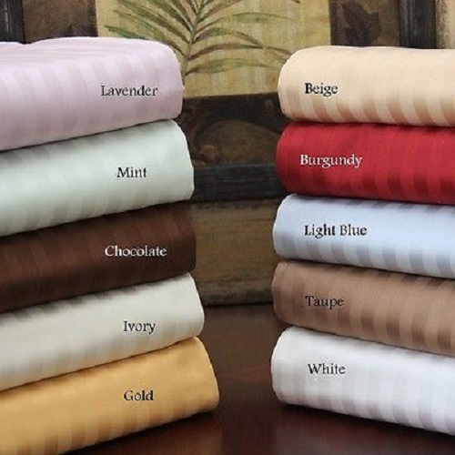 Striped Colors / Sizes Attached Water Bed Sheet Set 1000 TC Pure Egyptian Cotton