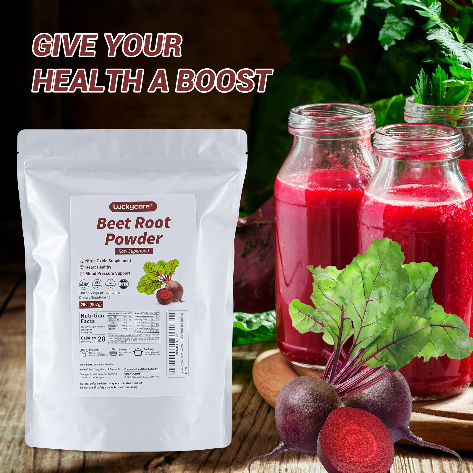 Organic Beet Root Powder - Beet Powder Organic, Beetroot Supplement 4LBS