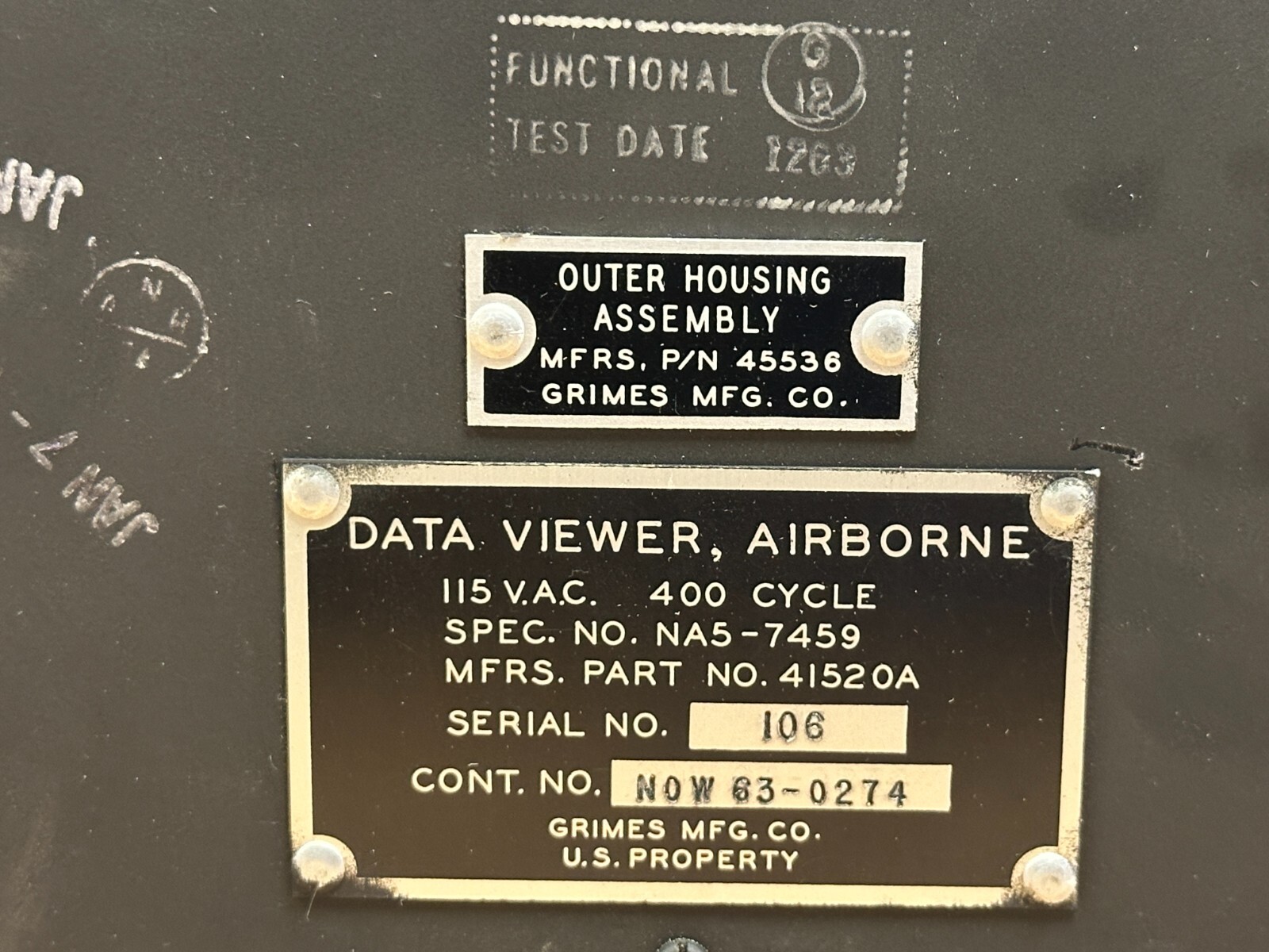 Grimes Data Viewer Airborne P/N NA5-7459 New