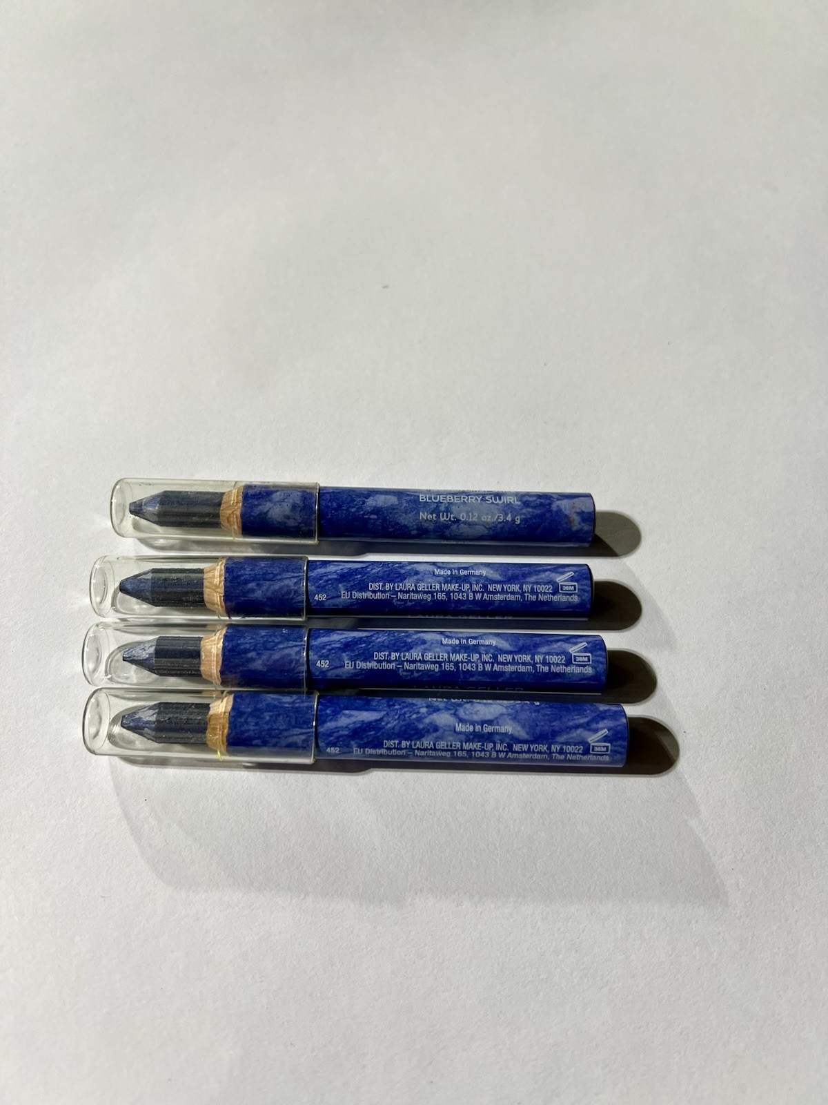 Laura Geller Marble Eyes Shadow/Liner Stick Blueberry Swirl Full Size Lot of 4