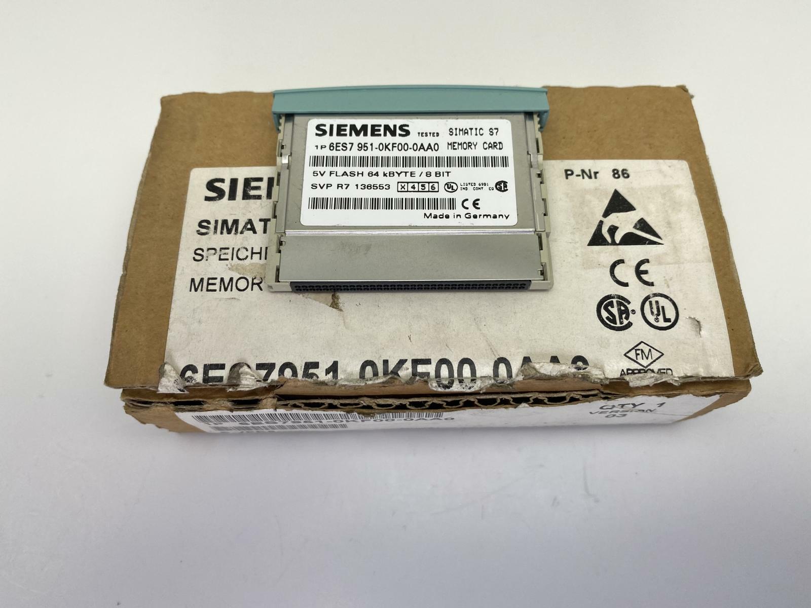 Siemens Memory Module 6ES7 951-0KF00-0AA0 Simatic S7 Memory Card 64KB Version 03