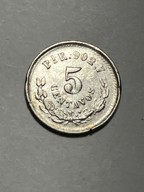 1890-Pi R Mexico 5 Centavos Silver/Lower Mintage/ VF++ #18846