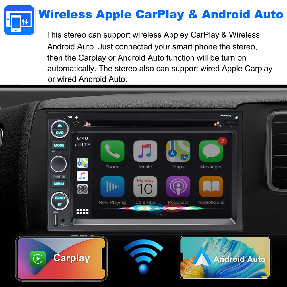 For 2004-2008 Ford F150/250 Car DVD CD Player Stereo Radio with Carplay Back Cam