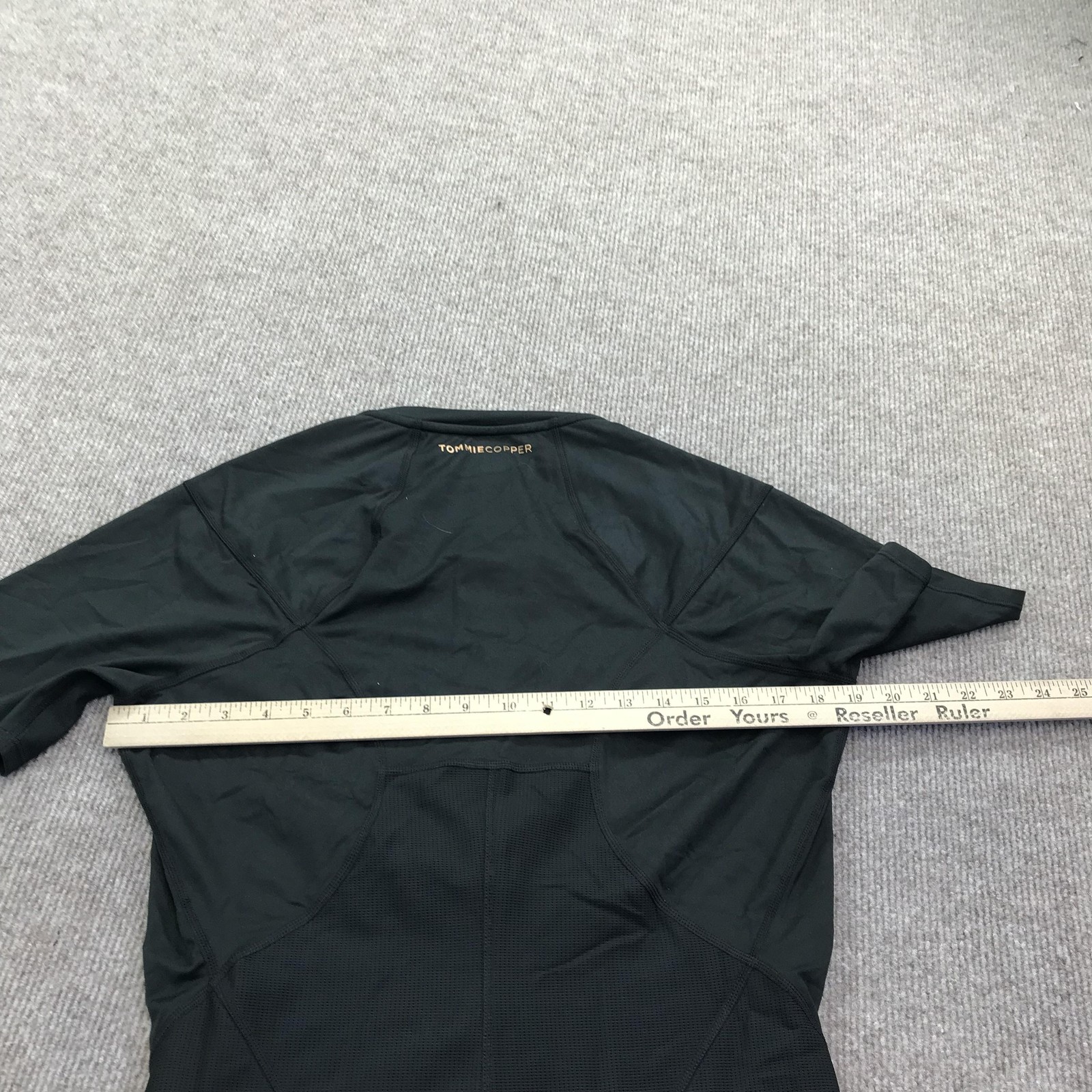 Tommie Copper Mens XL Lower Back Support Compression Zip Shirt Top Black