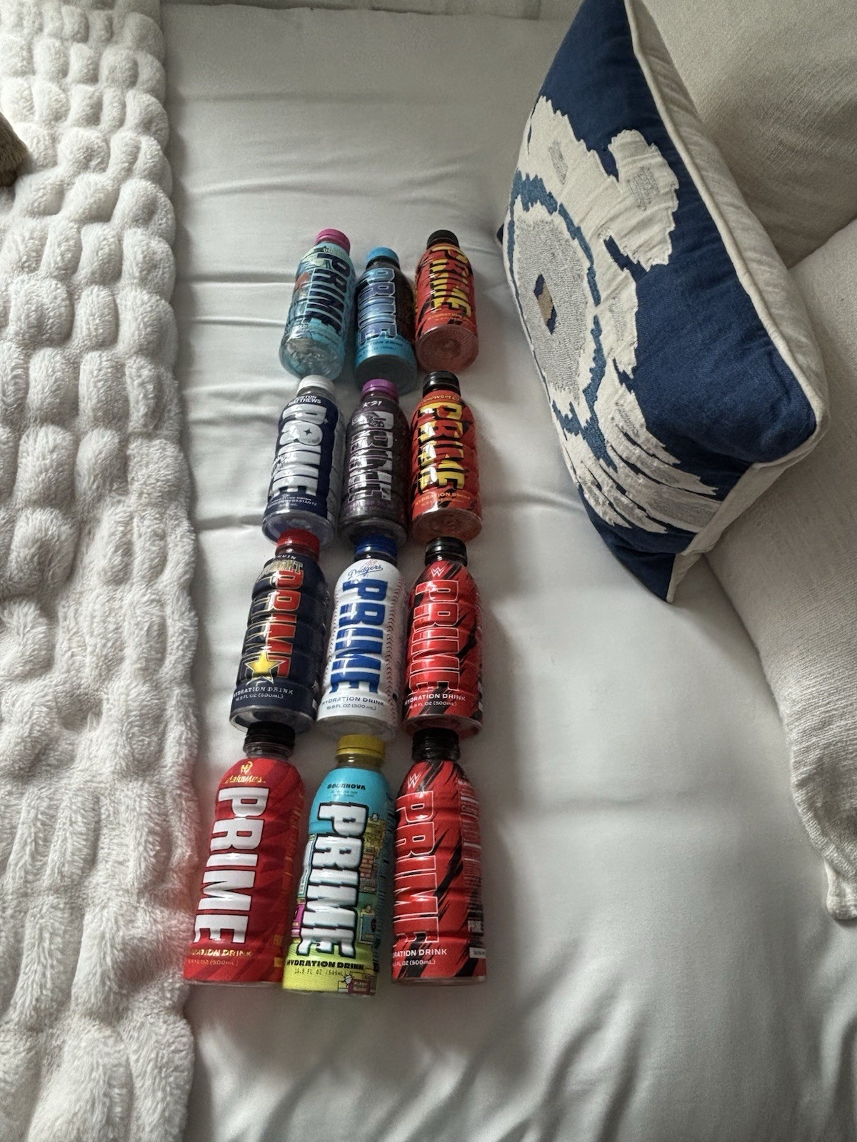 Empty prime hydration bottles