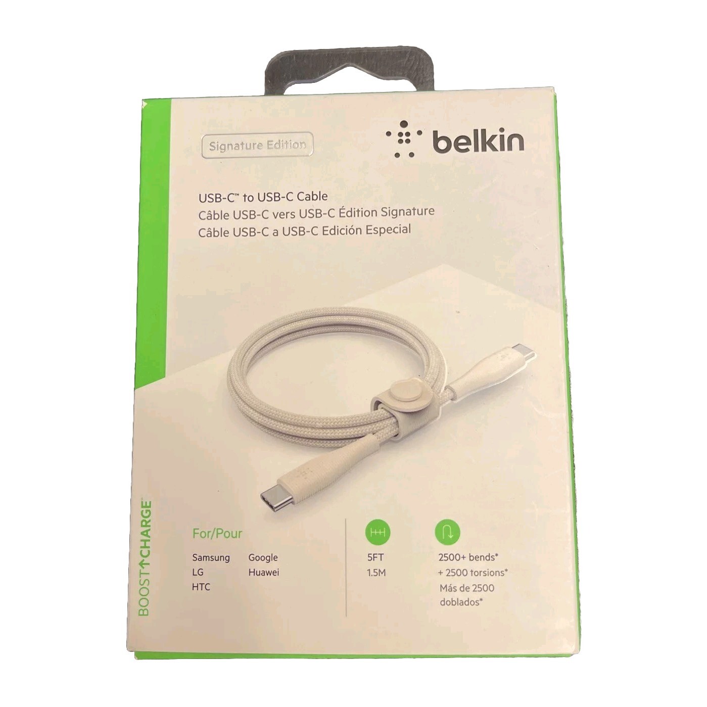 Belkin Signature Edition 5ft USB-C to USB-C Cable Fast Charge iPhone 15 16 Pro