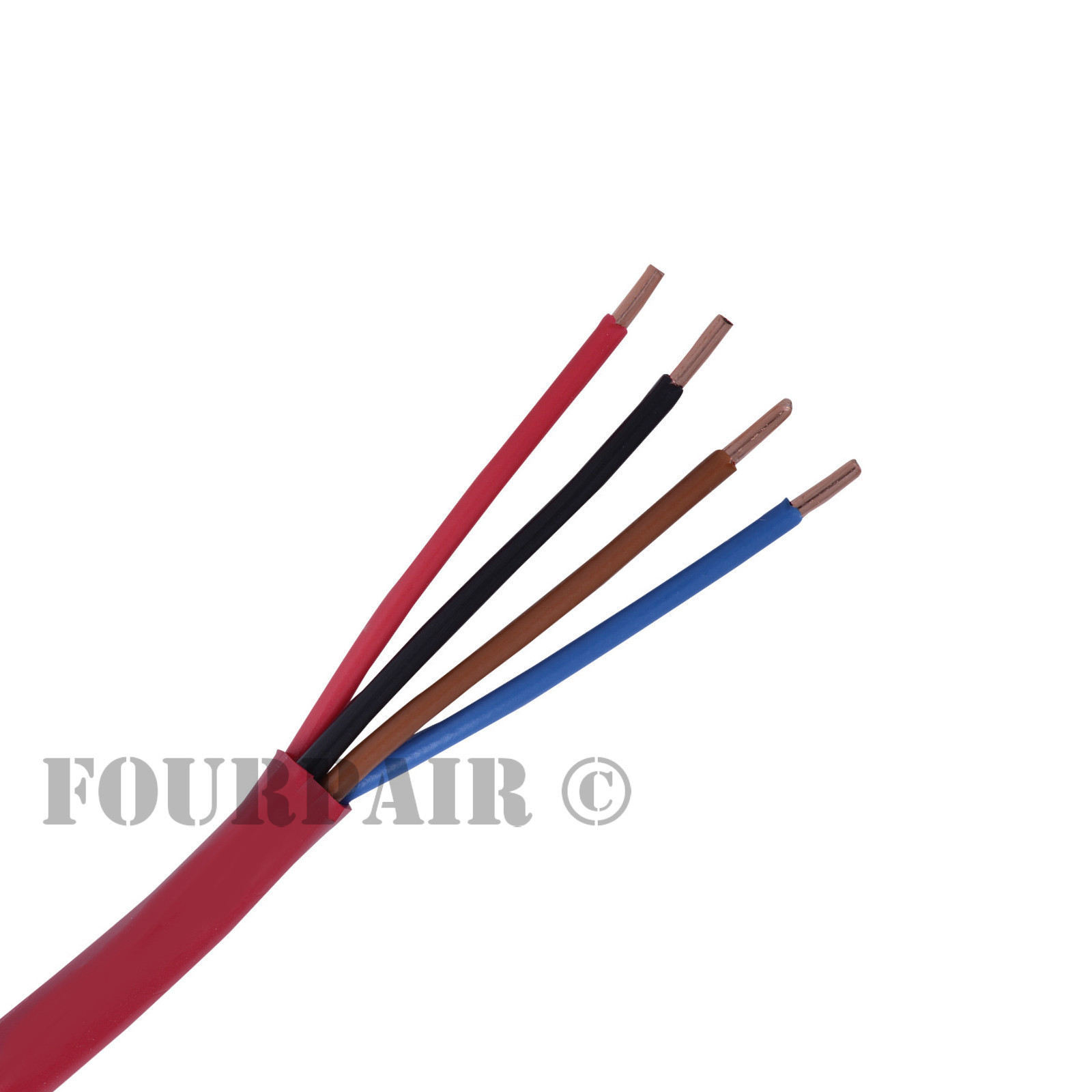 16/4 Fire Alarm Audio Wire Cable 4 Conductor 16 AWG FPLP Plenum - Red - 1000ft