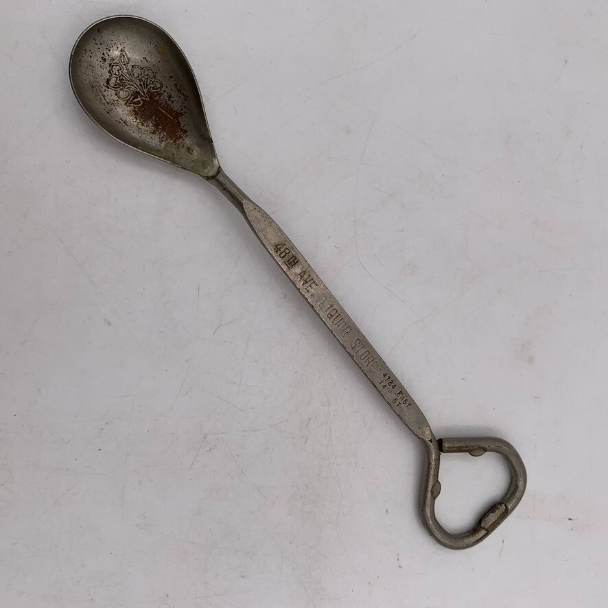 VTG Advertising Cocktail Bar Spoon Bottle Opener Barware 48th Ave Liquor Store