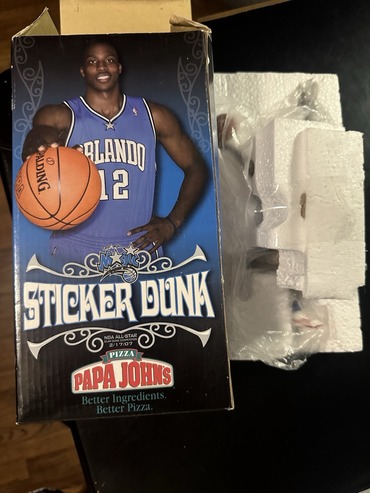 DWIGHT HOWARD ORLANDO MAGIC STICKER SLAM DUNK 2007 BOBBLE DOBBLES Papa John’s