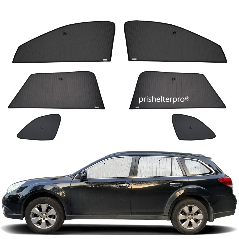Fit For Subaru Outback 10-14 Side Window Black Silver Camp Privacy Sunshade 6pcs