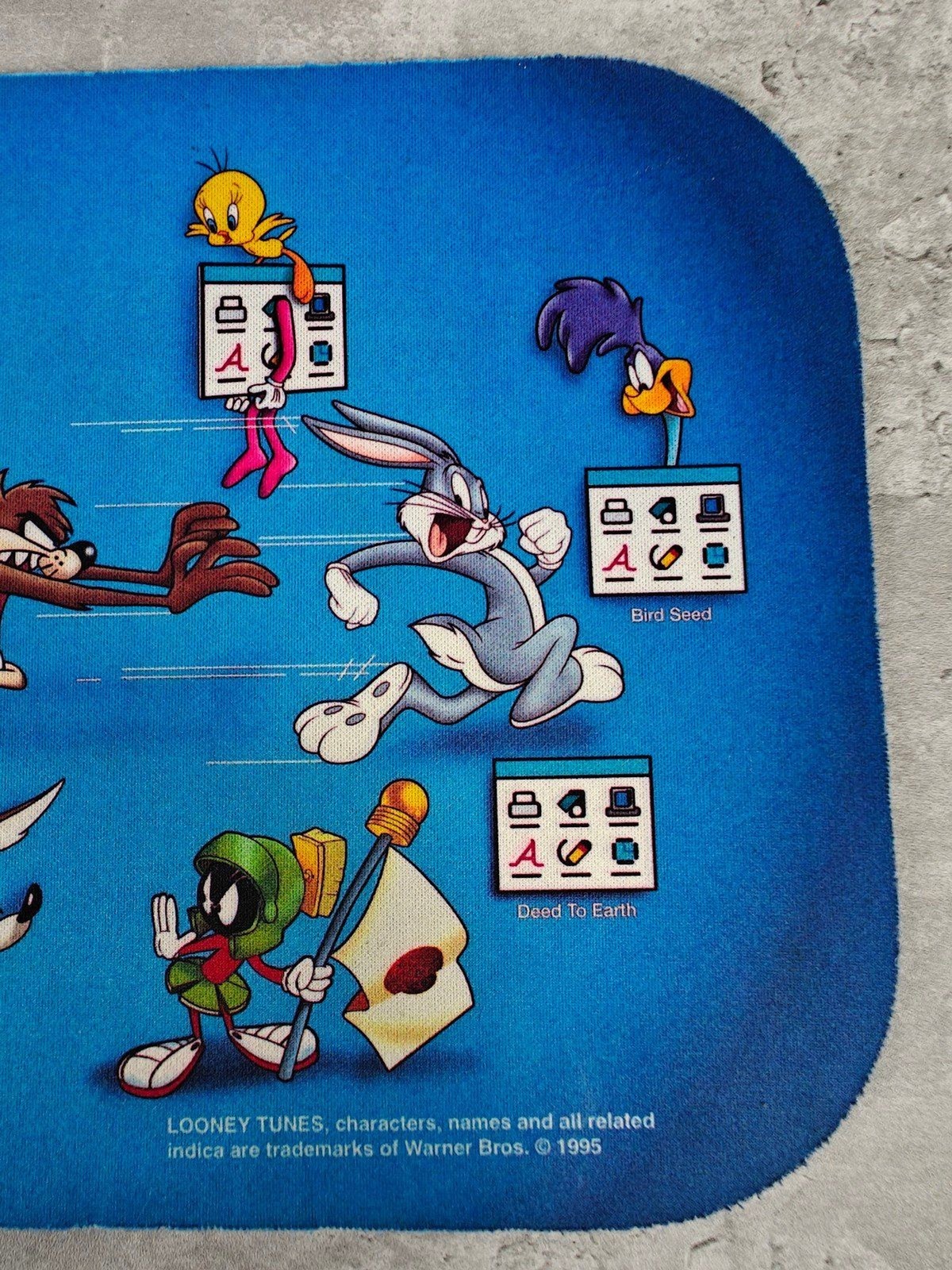 Vintage Looney Tunes Mousepad 1995 Computer Accessory 10x8