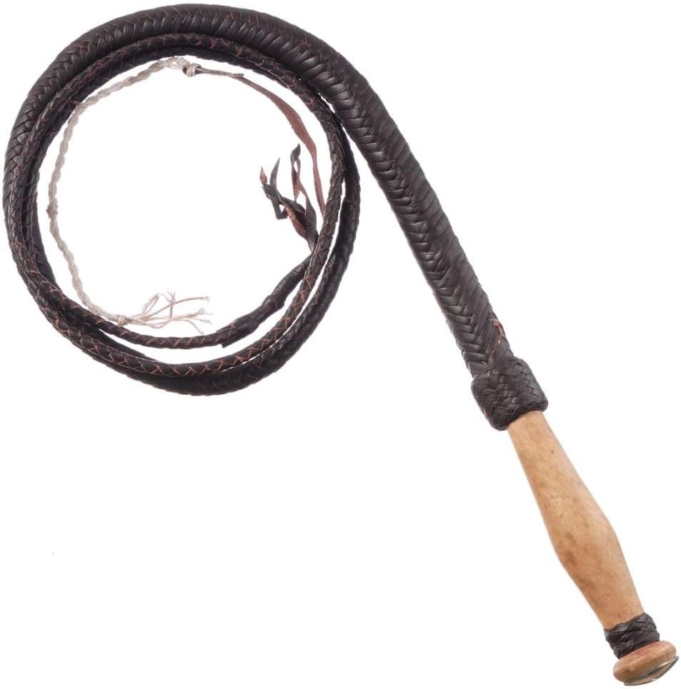 Western Style Braided Bull Whip - 6' Length, Round Shape
