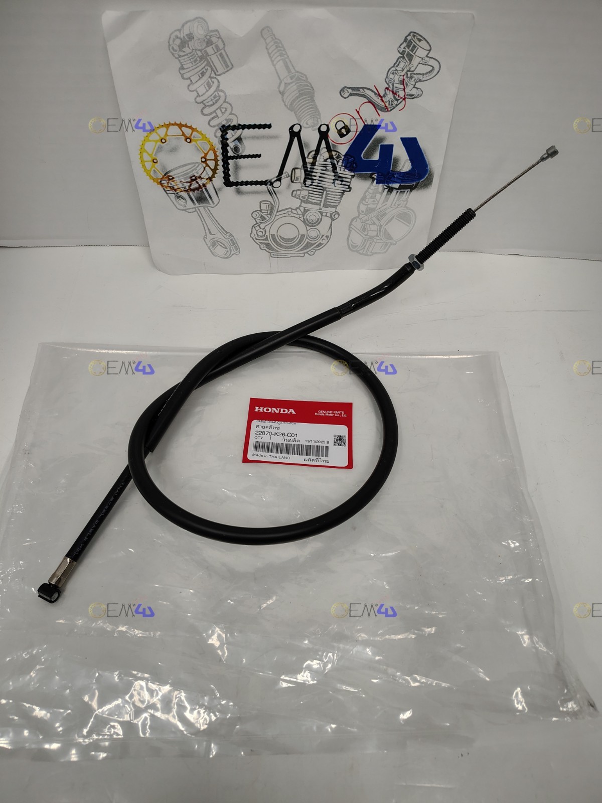 Honda Genuine OEM Clutch Control Cable Wire 2018-2020 Grom 125 22870-K26-C01