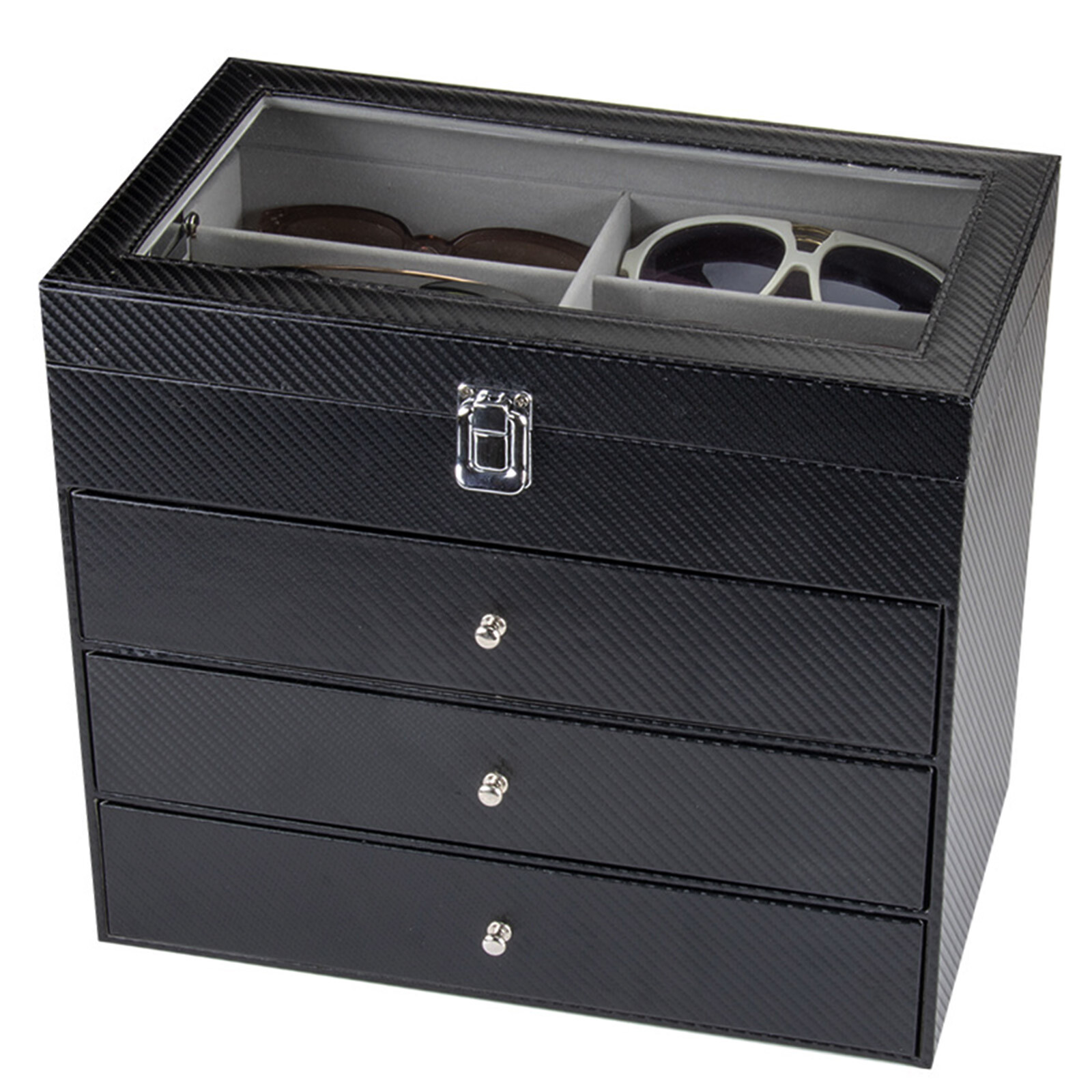 24Slot Sunglasses Glasses Eyeglass Organizer Display Case Storage Box,3/4 layers
