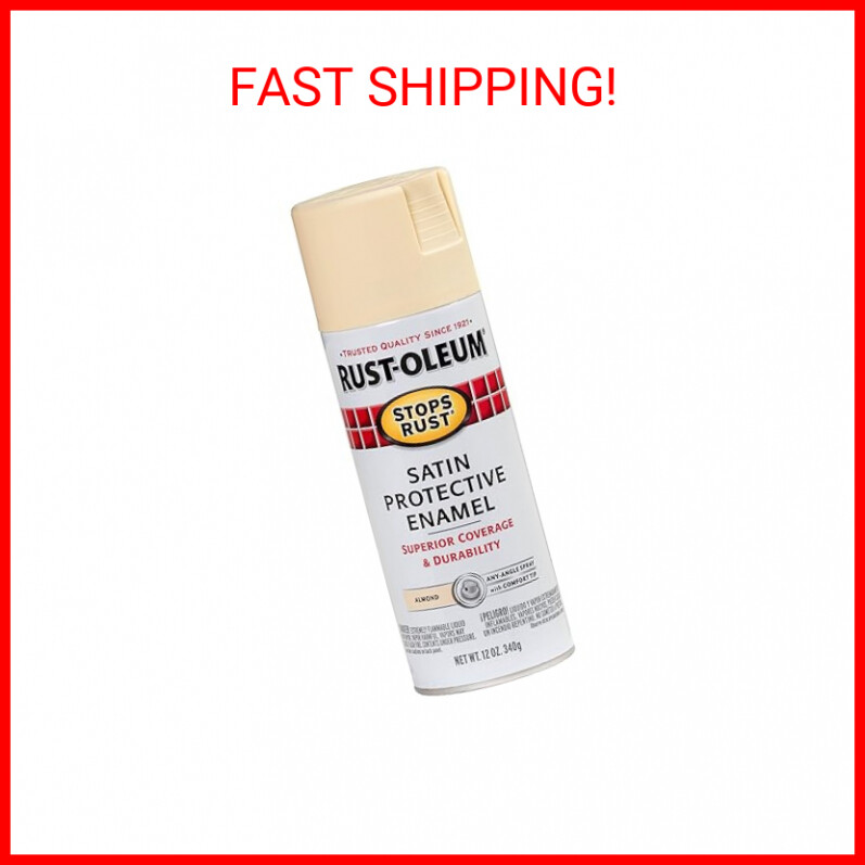 Rust-Oleum 7758830 Stops Rust Spray Paint, 12 oz, Satin Almond