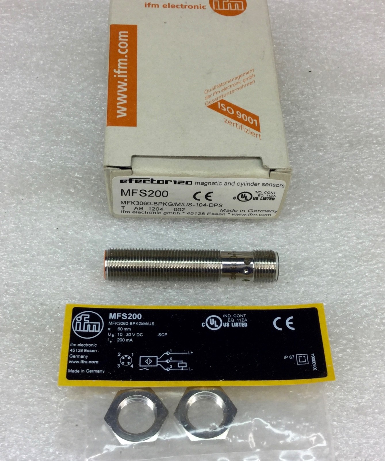 EFECTOR MFS200 PROXIMITY SWITCH 10-30VDC MFK3060-BPKG/M/US-104-DPS NEW IN BOX