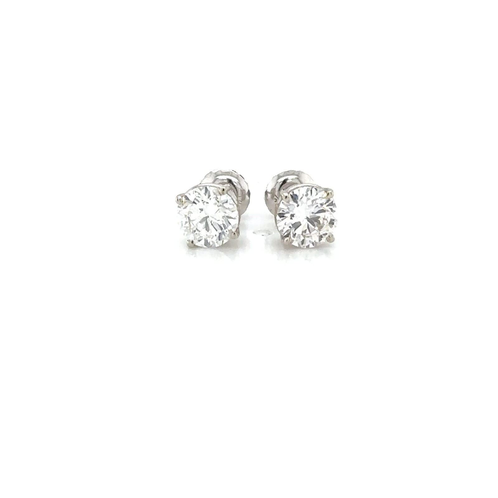 14K White Gold 1.65Ct Round Lab Created Diamond Stud Earrings Solitaire